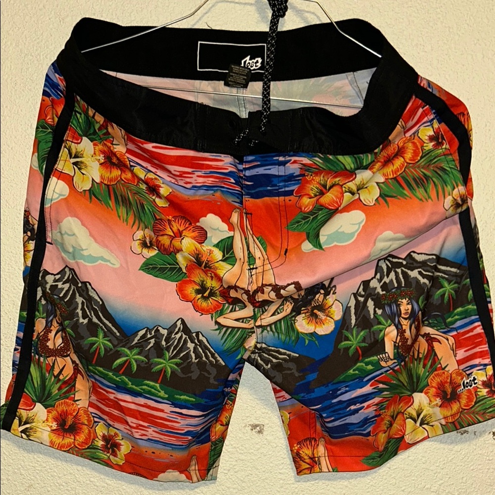 Lost Athletic Shorts Orange Red Dynamic Design